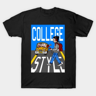 college style. broke school students fear no death. T-Shirt